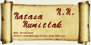 Nataša Munitlak vizit kartica